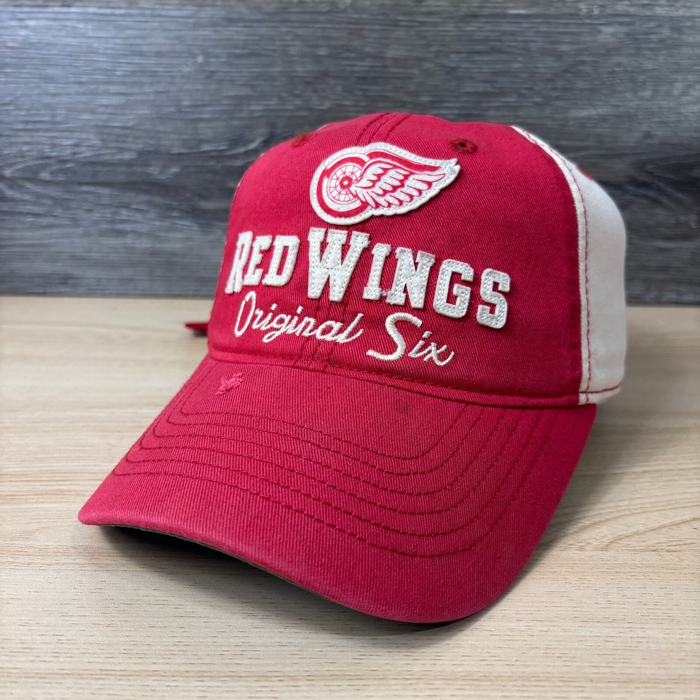 Detroit Red Wings Hat Cap Strap Back Red NHL CCM Pro OK'd Old Time‎ Hockey